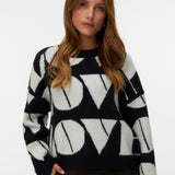 VERO MODA VMLOVE o-neck pullover boo in medium grey melange w. birch solid - Image 4