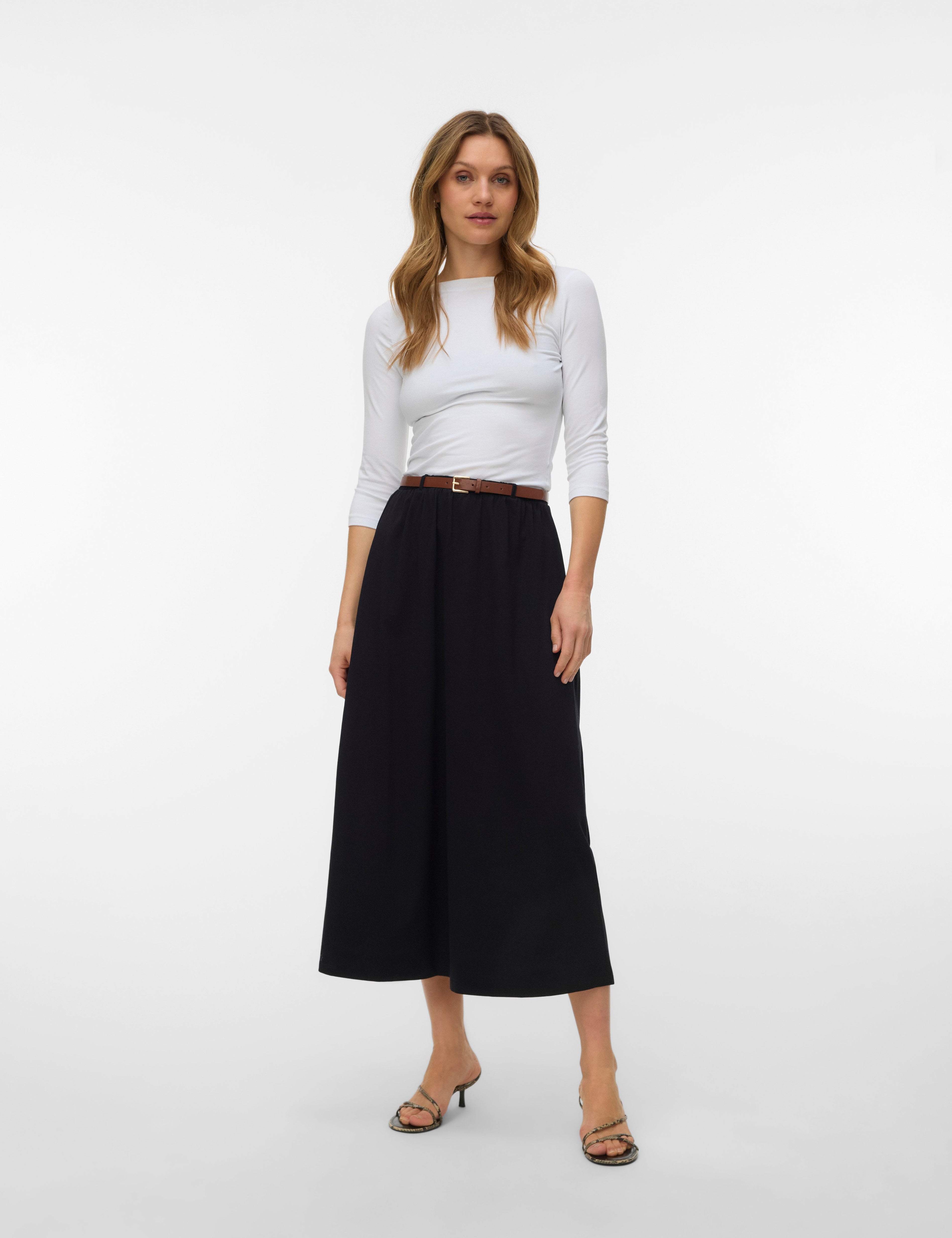 VERO MODA VMLUNA ankle skirt in black - Image 1