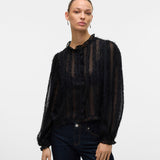 VERO MODA VMMALOU ruffle top in black - Image 1