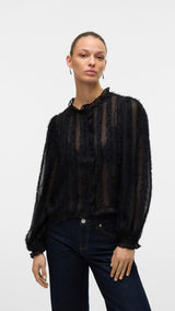 VERO MODA VMMALOU ruffle top in black - Image 1