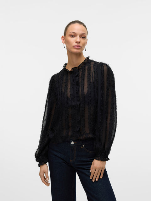 VERO MODA VMMALOU ruffle top in black