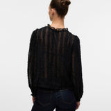 VERO MODA VMMALOU ruffle top in black - Image 2