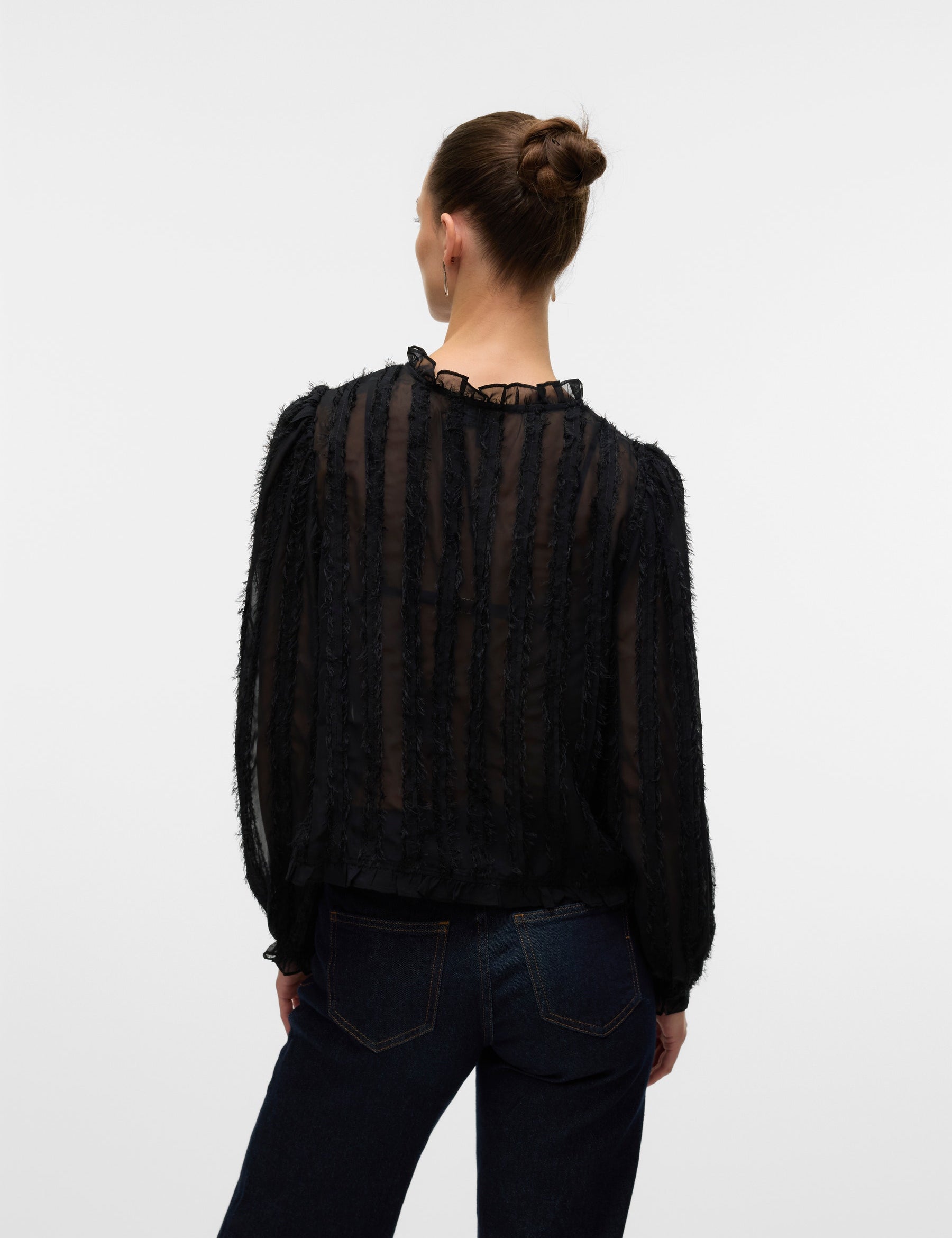 VERO MODA VMMALOU ruffle top in black - Image 2