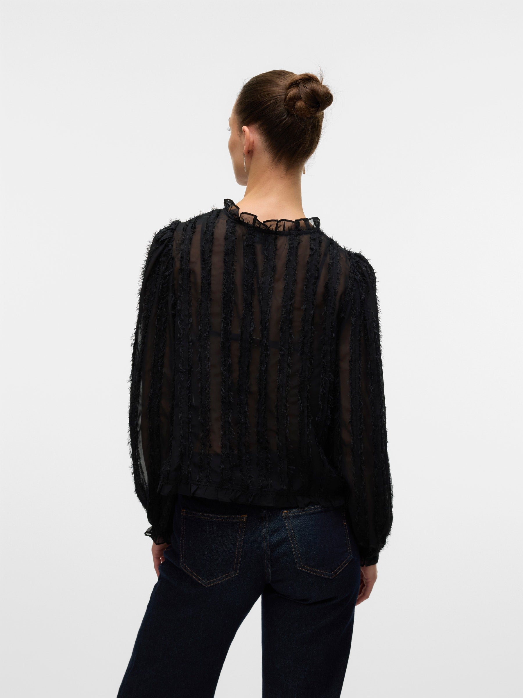 VERO MODA VMMALOU ruffle top in black - Image 2
