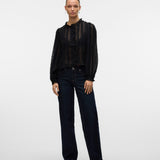 VERO MODA VMMALOU ruffle top in black - Image 4