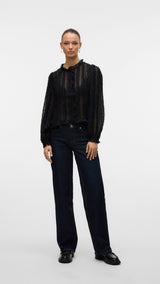 VERO MODA VMMALOU ruffle top in black - Image 4