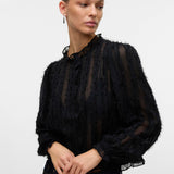VERO MODA VMMALOU ruffle top in black - Image 5