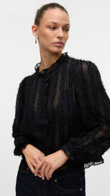 VERO MODA VMMALOU ruffle top in black - Image 5