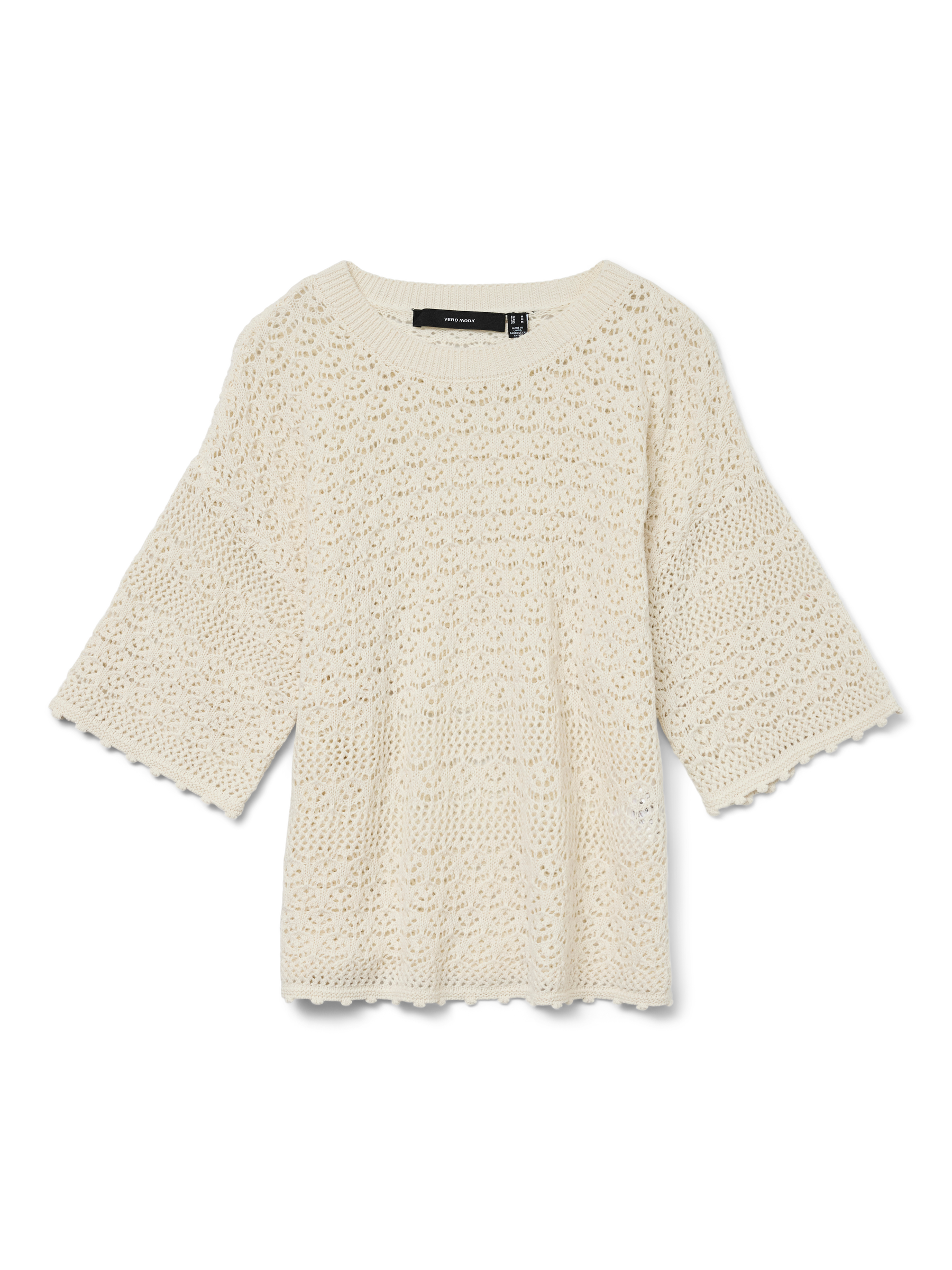 VERO MODA VMMANILA 2/4 o-neck pullover in birch - Image 3
