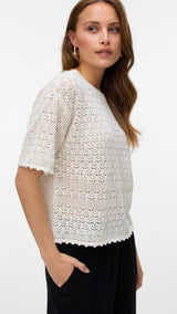VERO MODA VMMANILA 2/4 o-neck pullover in birch - Image 5