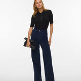 VERO MODA VMMARINA 2/4 poloneck pullover - black