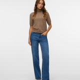 VERO MODA VMMARINA 2/4 roll neck pullover in black - Image 1