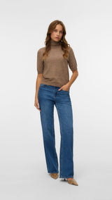 VERO MODA VMMARINA 2/4 roll neck pullover in black - Image 1