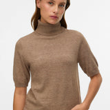VERO MODA VMMARINA 2/4 roll neck pullover in black - Image 4