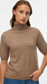VERO MODA VMMARINA 2/4 roll neck pullover in black - Image 4