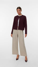 VERO MODA VMMARINA o-neck cardigan boo in winetasting melange - Image 1