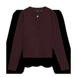 VERO MODA VMMARINA o-neck cardigan boo in winetasting melange - Image 3