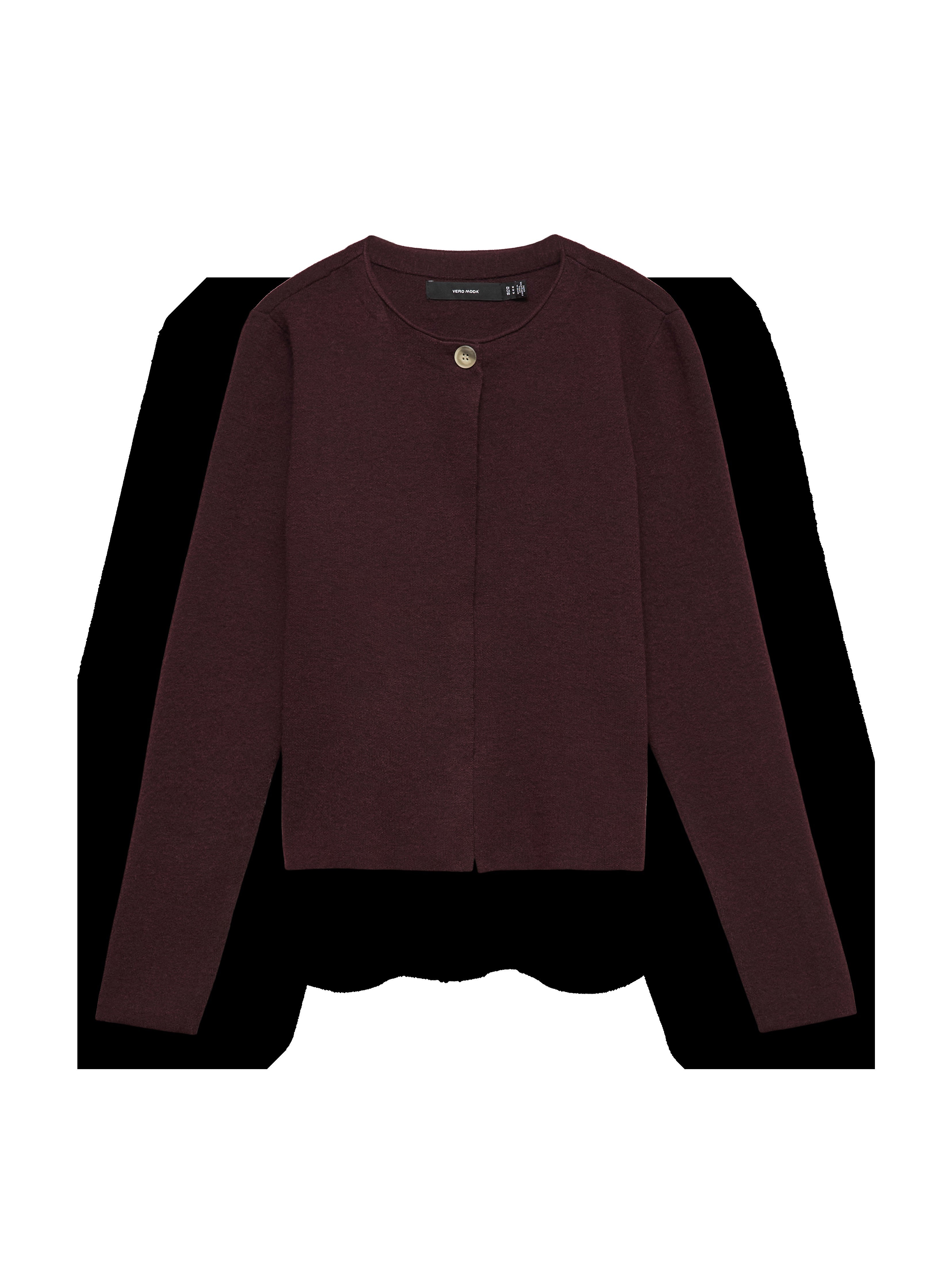 VERO MODA VMMARINA o-neck cardigan boo in winetasting melange - Image 3