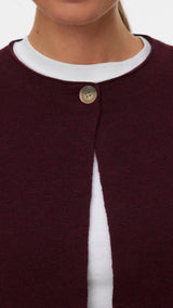 VERO MODA VMMARINA o-neck cardigan boo in winetasting melange - Image 5