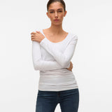 VERO MODA VMMAXI soft long u-neck in bright white - Image 1