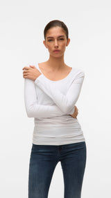 VERO MODA VMMAXI soft long u-neck in bright white - Image 1