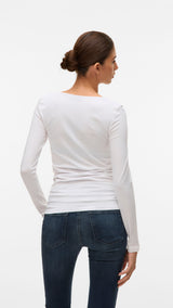 VERO MODA VMMAXI soft long u-neck in bright white - Image 2