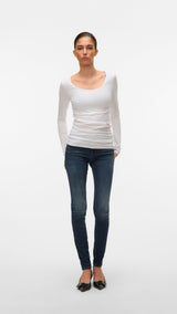 VERO MODA VMMAXI soft long u-neck in bright white - Image 4