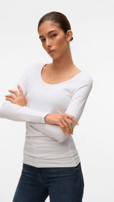 VERO MODA VMMAXI soft long u-neck in bright white - Image 5
