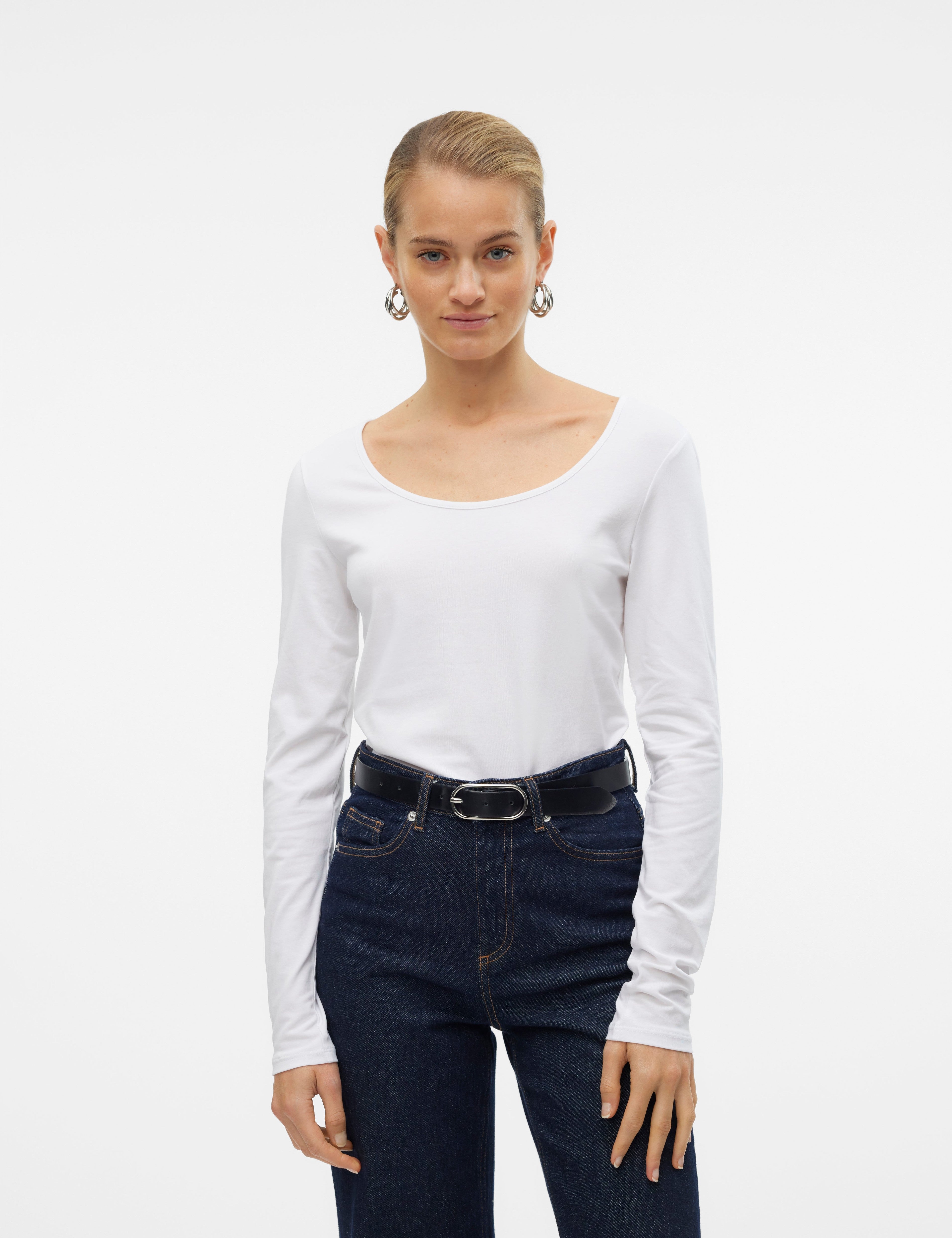 VERO MODA VMMAXI soft uneck in bright white - Image 1