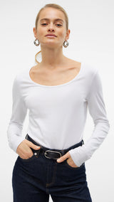 VERO MODA VMMAXI soft uneck in bright white - Image 6