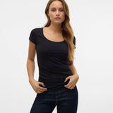VERO MODA VMMAXI soft u-neck in black - Image 1