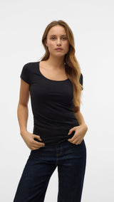 VERO MODA VMMAXI soft u-neck in black - Image 1
