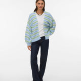 VERO MODA VMMAYBE stripe open cardigan - fog green