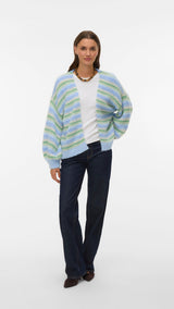 VERO MODA VMMAYBE stripe open cardigan - fog green