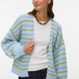 VERO MODA VMMAYBE stripe open cardigan - fog green