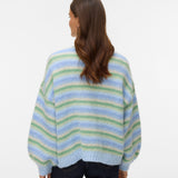VERO MODA VMMAYBE stripe open cardigan - fog green