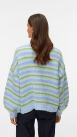 VERO MODA VMMAYBE stripe open cardigan - fog green