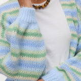 VERO MODA VMMAYBE stripe open cardigan - fog green