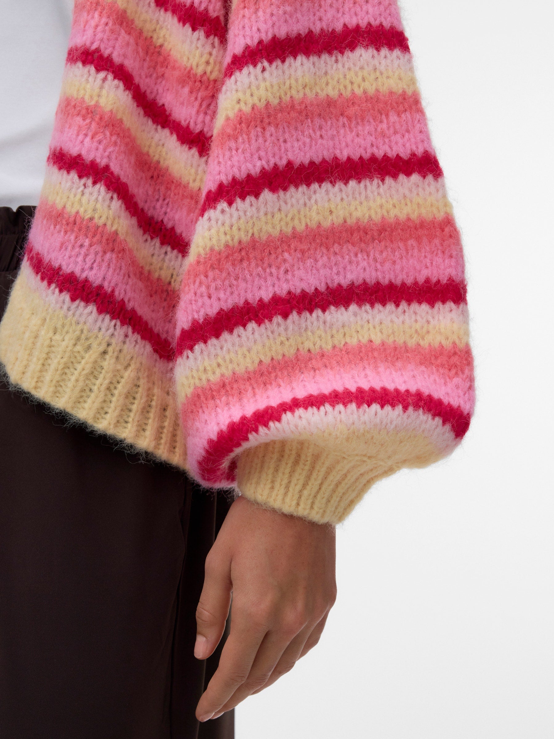VERO MODA VMMAYBE stripe open cardigan in fog green w. misteltoe/cashmere blue/brunnera blue/birch - Image 5