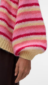 VERO MODA VMMAYBE stripe open cardigan in fog green w. misteltoe/cashmere blue/brunnera blue/birch - Image 5