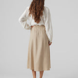 VERO MODA VMMELANEY button calf skirt in black - Image 2