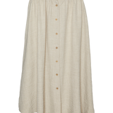 VERO MODA VMMELANEY button calf skirt in black - Image 3