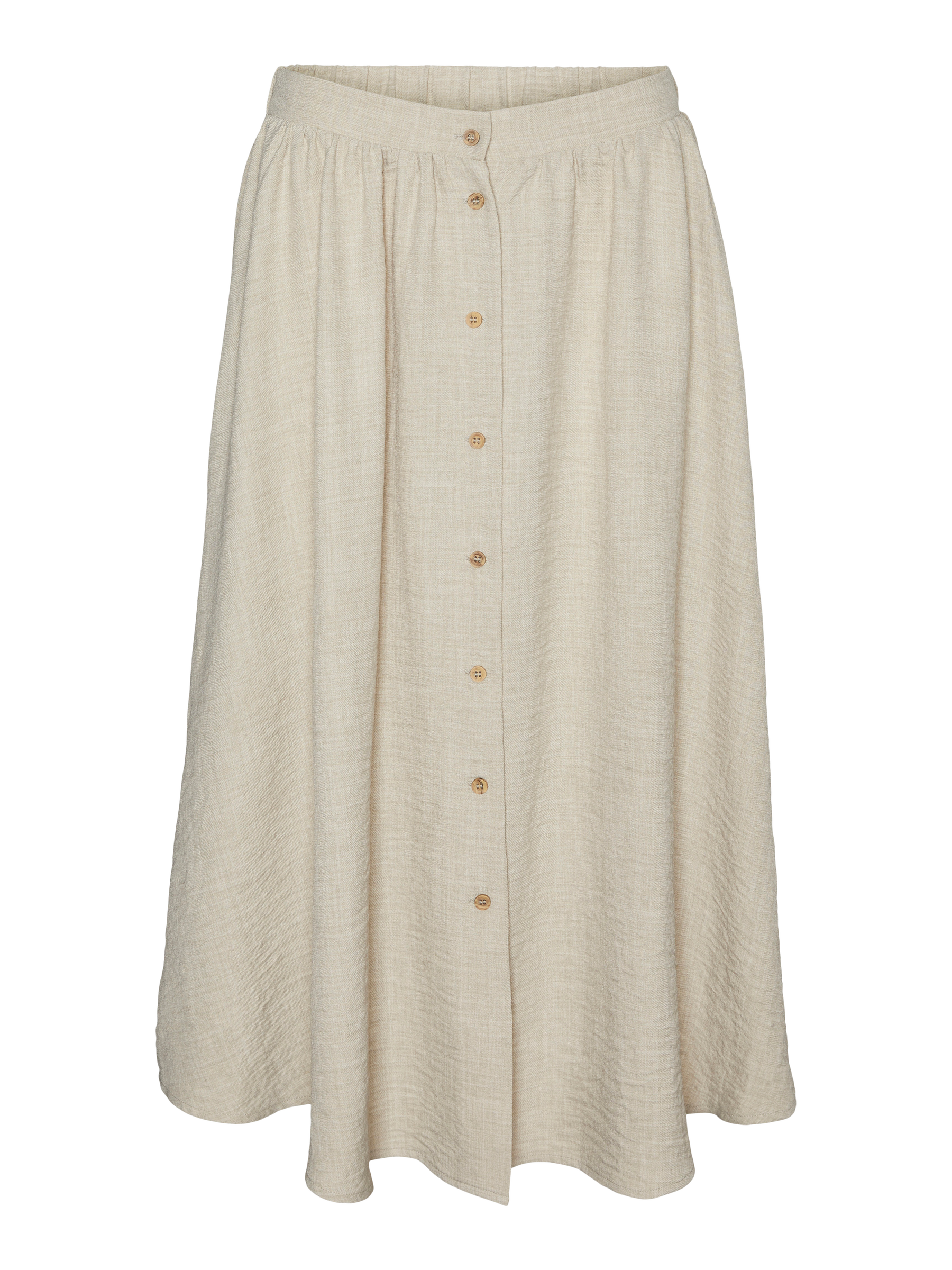 VERO MODA VMMELANEY button calf skirt in black - Image 3