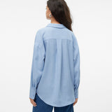 VERO MODA VMMELANEY queeny shirt in chambray blue - Image 2