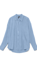 VERO MODA VMMELANEY queeny shirt in chambray blue - Image 3