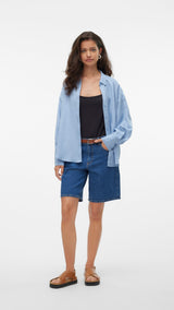 VERO MODA VMMELANEY queeny shirt in chambray blue - Image 4