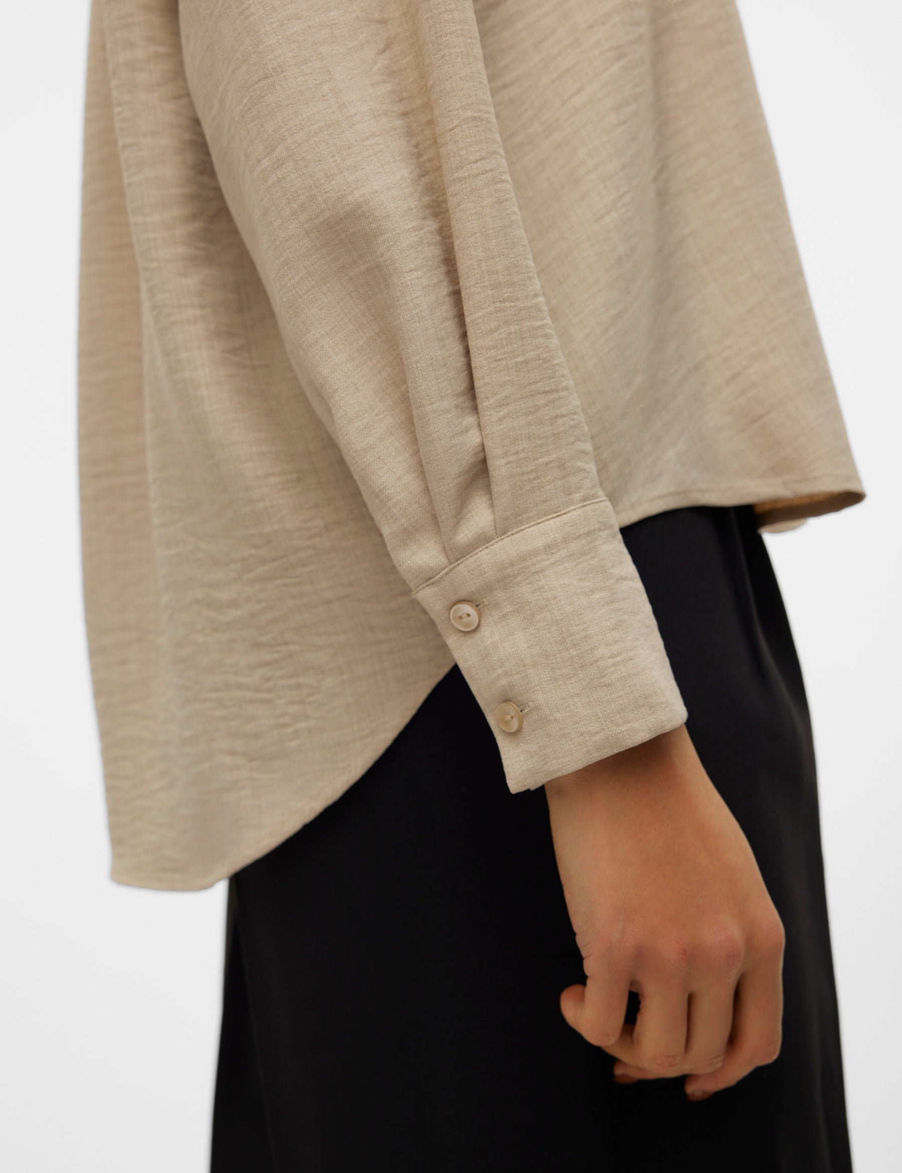 VERO MODA VMMELANEY queeny shirt in overcast melange - Image 1