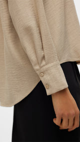 VERO MODA VMMELANEY queeny shirt in overcast melange - Image 1