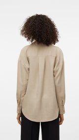 VERO MODA VMMELANEY queeny shirt in overcast melange - Image 2