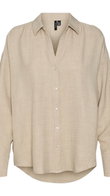 VERO MODA VMMELANEY queeny shirt in overcast melange - Image 3